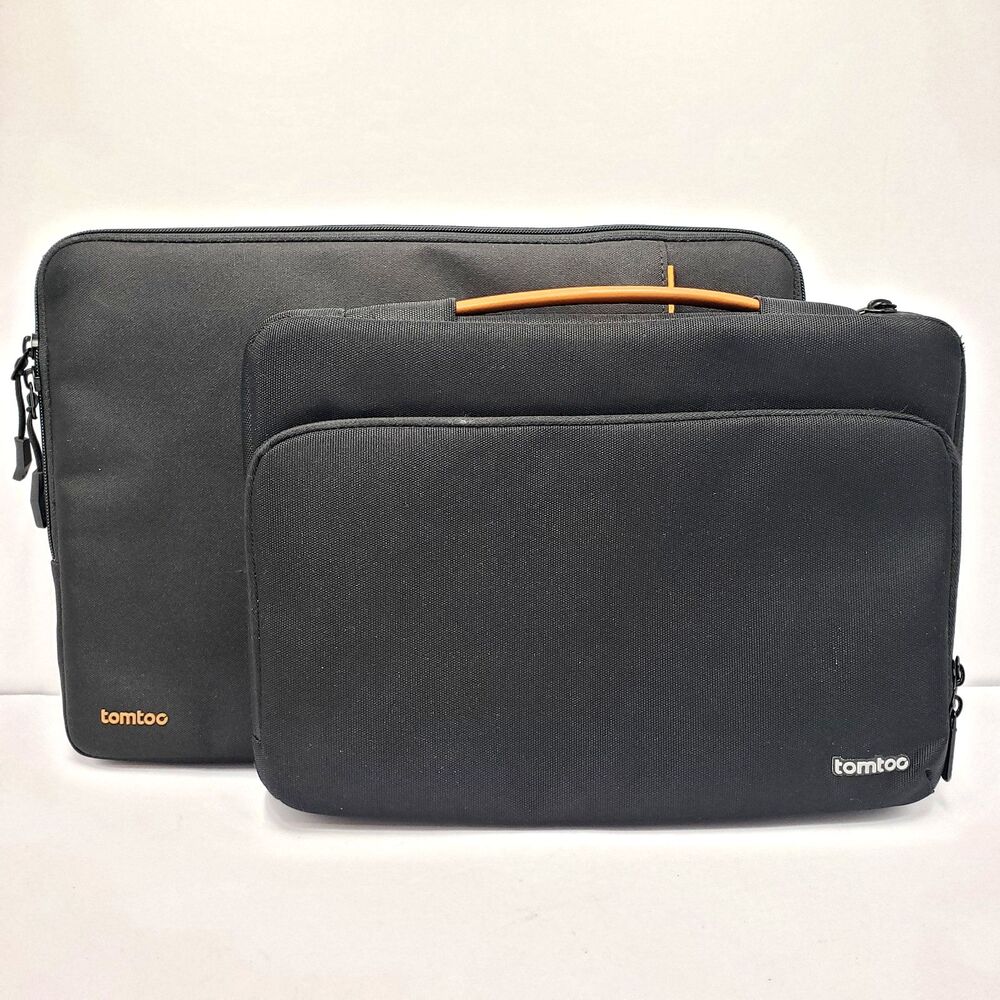Tomtoc 360 Protective Laptop Tablet Sleeve Case Lot 2 Black Soft Lined Padded